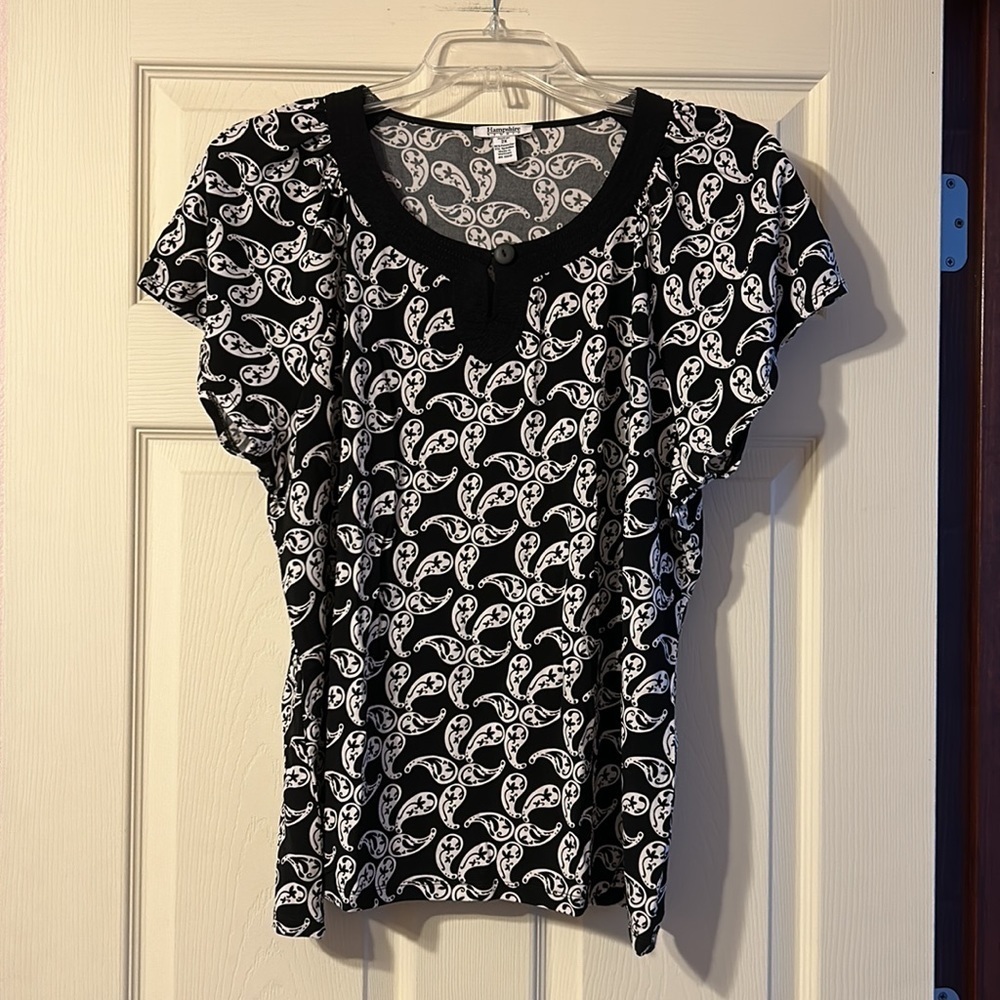 Hampshire Studio Black Paisley Blouse 2X